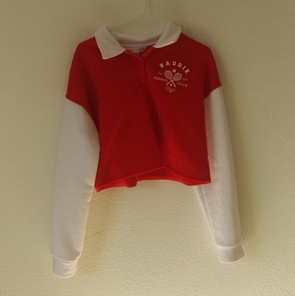 Cropped collared sweater